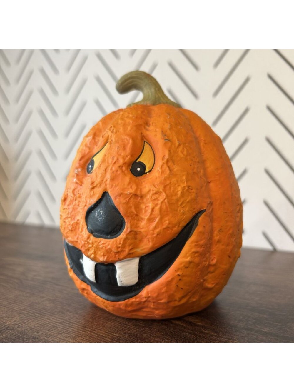 K’s Collection Pumpkin Face Ceramic Decoration Vintage Halloween 5" - Picture 2 of 7